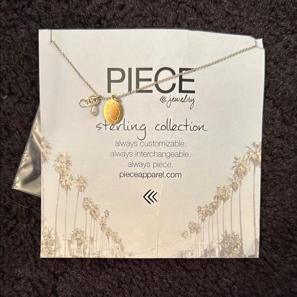Sterling Silver Necklace with Gold Pendant